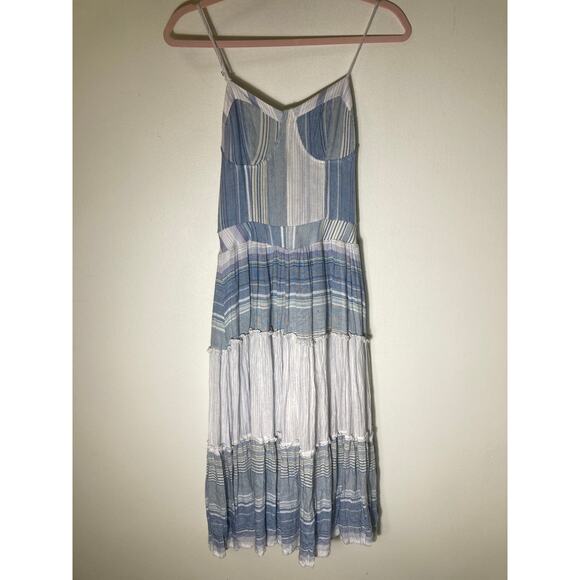 Jen's Pirates Booty Light Blue and White Viscose Resort Dress Sz XS - Picture 1 of 3